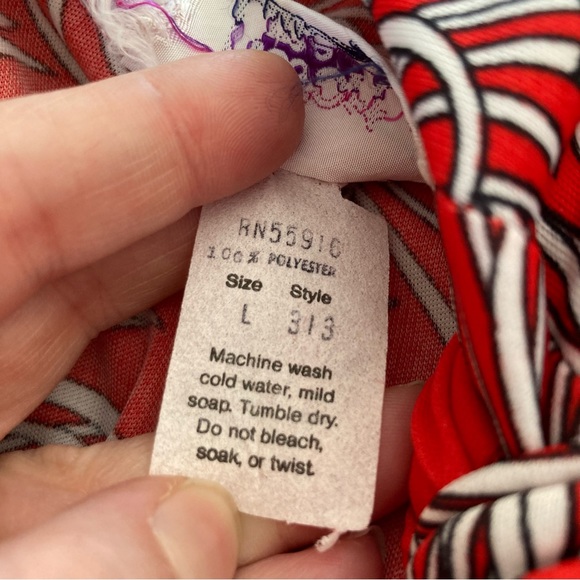 5/$15 Resort Line Hawaii Red Halter Cover-up Dress Large - Picture 5 of 7